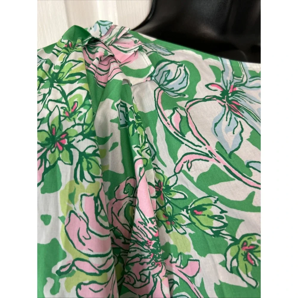 Lilly Pulitzer Barbara Top in Spearmint Blossom Puff Sleeve Size 00 NWT